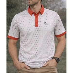 Redvanly Golf Polo Shirt Small Liberty National Golf Club AOP Stretch Performanc